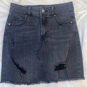 Black Distressed Skirt